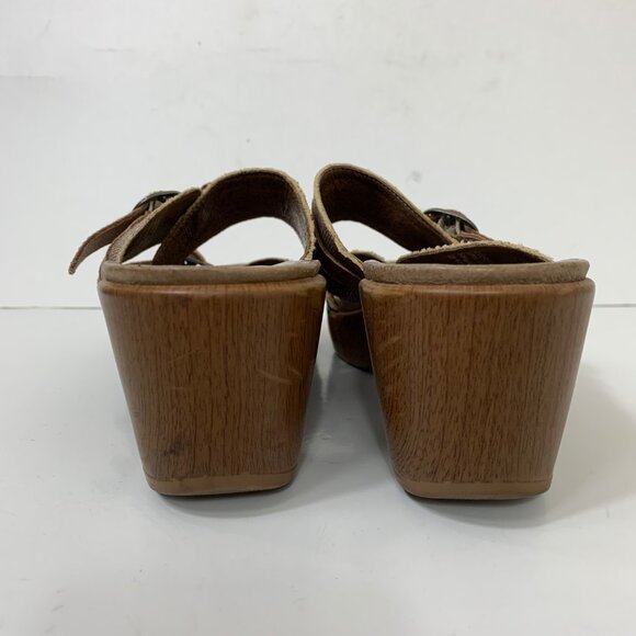 Dansko Jessie Sand Lizard Wedge Sandals Snakeskin Cognac Size 9.5 - Picture 3 of 8